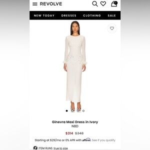 Revolve NBD Ivory Embellished Maxi Dress